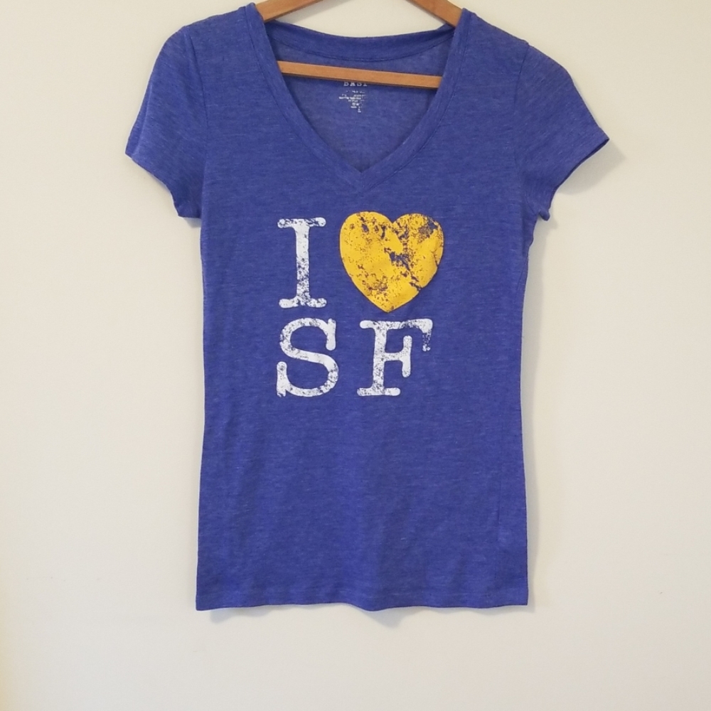 Blue I love San Francisco T Shirt